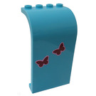 LEGO Medium Azure Panel 3 x 4 x 6 with Curved Top with two butterflies Sticker (2571)