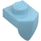 LEGO Medium Azure Platta 1 x 1 med Downwards Tand (15070)