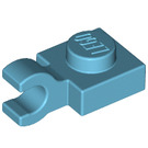 LEGO Medium azuurblauw Plaat 1 x 1 met Horizontale Klem (Dikke open 'O'-clip) (52738 / 61252)
