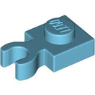 LEGO Medium Azure Plate 1 x 1 with Vertical Clip (Thick Open 'O' Clip) (44860 / 60897)