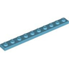 LEGO Medium Azure Plate 1 x 10 (4477)
