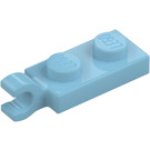 LEGO Celeste medio Placa 1 x 2 con Clip Horizontal en Final (42923 / 63868)