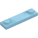 LEGO Medium asurblå Plate 1 x 4 med To Knotter med Rille (41740)