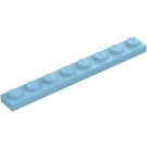 LEGO Celeste medio Placa 1 x 8 (3460)