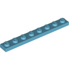 LEGO Medium Azure Plate 1 x 8 (3460)