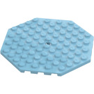 LEGO Medium Azure Plade 10 x 10 Octagonal med Hul (89523)