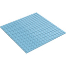 LEGO Mittleres Azure Platte 16 x 16 mit Rippen an der Unterseite (91405)