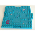 LEGO Mittleres Azure Platte 16 x 16 x 0.7 mit Snow und Magenta Rug (29234)