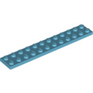 LEGO Medium azuurblauw Plaat 2 x 12 (2445)