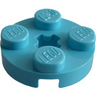 LEGO Azzurro medio Piastra 2 x 2 Rotondo con Foro dell'asse (con foro dell’asse a ‘+’) (4032)