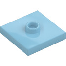 LEGO Azure Moyen assiette 2 x 2 avec rainure et 1 Centre Tenon (23893 / 87580)