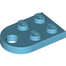 LEGO Medium Azure Plate 2 x 3 with Rounded End and Pin Hole (3176)
