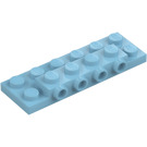 LEGO Medium asurblå Plate 2 x 6 x 0.7 med 4 Knotter på Side (72132 / 87609)