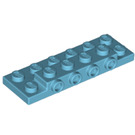 LEGO Medium azuurblauw Plaat 2 x 6 x 0.7 met 4 Studs Aan Kant (72132 / 87609)