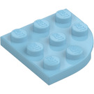 LEGO Medium azuurblauw Plaat 3 x 3 Rond Hoek (30357)