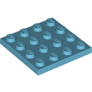 LEGO Medium Azure Plate 4 x 4 (3031)