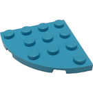 LEGO Medium azuurblauw Plaat 4 x 4 Ronde Hoek (30565)