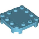 LEGO Medium azuurblauw Plaat 4 x 4 x 0.7 met Afgeronde hoeken en Empty Middle (66792)