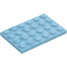 LEGO Medium azuurblauw Plaat 4 x 6 (3032)