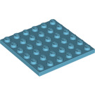 LEGO Medium azuurblauw Plaat 6 x 6 (3958)