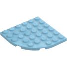 LEGO Medium azuurblauw Plaat 6 x 6 Rond Hoek (6003)