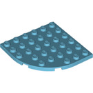 LEGO Medium azuurblauw Plaat 6 x 6 Ronde Hoek (6003)