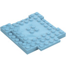 LEGO Medium Azure Plade 8 x 8 x 0.7 med Cutouts og Ledge (15624)