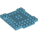 LEGO Mittleres Azure Platte 8 x 8 x 0.7 mit Cutouts und Ledge (15624)