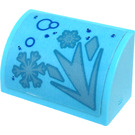 LEGO Medium Azure Slope 1 x 2 Curved with Ice Crystal and Snowflake - Left Side Sticker (37352)