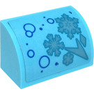 LEGO Medium Azure Slope 1 x 2 Curved with Ice Crystal and Snowflake - Right Side Sticker (37352)