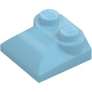 LEGO Medium azuurblauw Helling 2 x 2 Gebogen met gebogen uiteinde (47457)