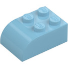 LEGO Celeste medio Con pendiente Ladrillo 2 x 3 con Parte superior curva (6215)