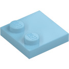 LEGO Medium azuurblauw Tegel 2 x 2 met Noppen aan Rand (33909)