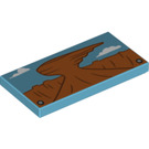 LEGO Medium Azure Tile 2 x 4 with Willy's Butte (33631 / 87079)
