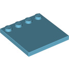 LEGO Medium azuurblauw Tegel 4 x 4 met Studs Aan Rand (6179)
