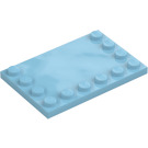 LEGO Medium Azure Tile 4 x 6 with Studs on 3 Edges (6180)