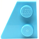 LEGO Azzurro medio Cuneo Piastra 2 x 2 Ala Sinistra (24299)