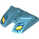 LEGO Medium Azure Wedge Plate 2 x 3 with Curved Slopes (3 x 4) with Yellow Eyes
