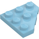 LEGO Azure Moyen Pièce de monnaie assiette 3 x 3 Pièce de monnaie (2450)