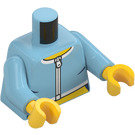 LEGO Medium asurblå Kvinne - Medium asurblå Topp Minifigur Overkropp (973 / 76382)