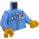 LEGO Medium Blue Airport worker with Octan Jacket Minifig Torso (973 / 76382)