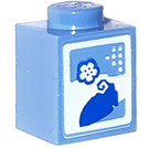 LEGO Bleu moyen Brique 1 x 1 avec Milk Carton (3005 / 72087)