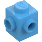 LEGO Medium blauw Steen 1 x 1 met Twee Noppen aan Adjacent Zijkanten (26604)