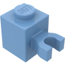 LEGO Mittelblau Backstein 1 x 1 mit Vertikale Clip ('U'-Clip, fester Bolzen) (30241 / 60475)