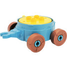 LEGO Mittelblau Duplo Cart mit Gelb oben (44458)
