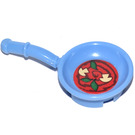 LEGO Medium Blue Frying Pan with Curved Handle with Mushrooms and Herbs Sticker