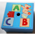 LEGO Mittelblau Gift Parcel mit Film Scharnier mit ein, B, C und Toys Aufkleber (33031)