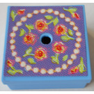 LEGO Mittelblau Gift Parcel mit Film Scharnier mit Necklace und Roses   Aufkleber (33031)