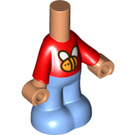 LEGO Mittelblau Micro Körper mit Trousers mit rot oben mit Bee (79439)