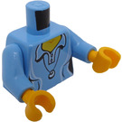 LEGO Medium blauw Minifigure Torso Polo shirt met Wit Accents, Shell Necklace (973 / 76382)